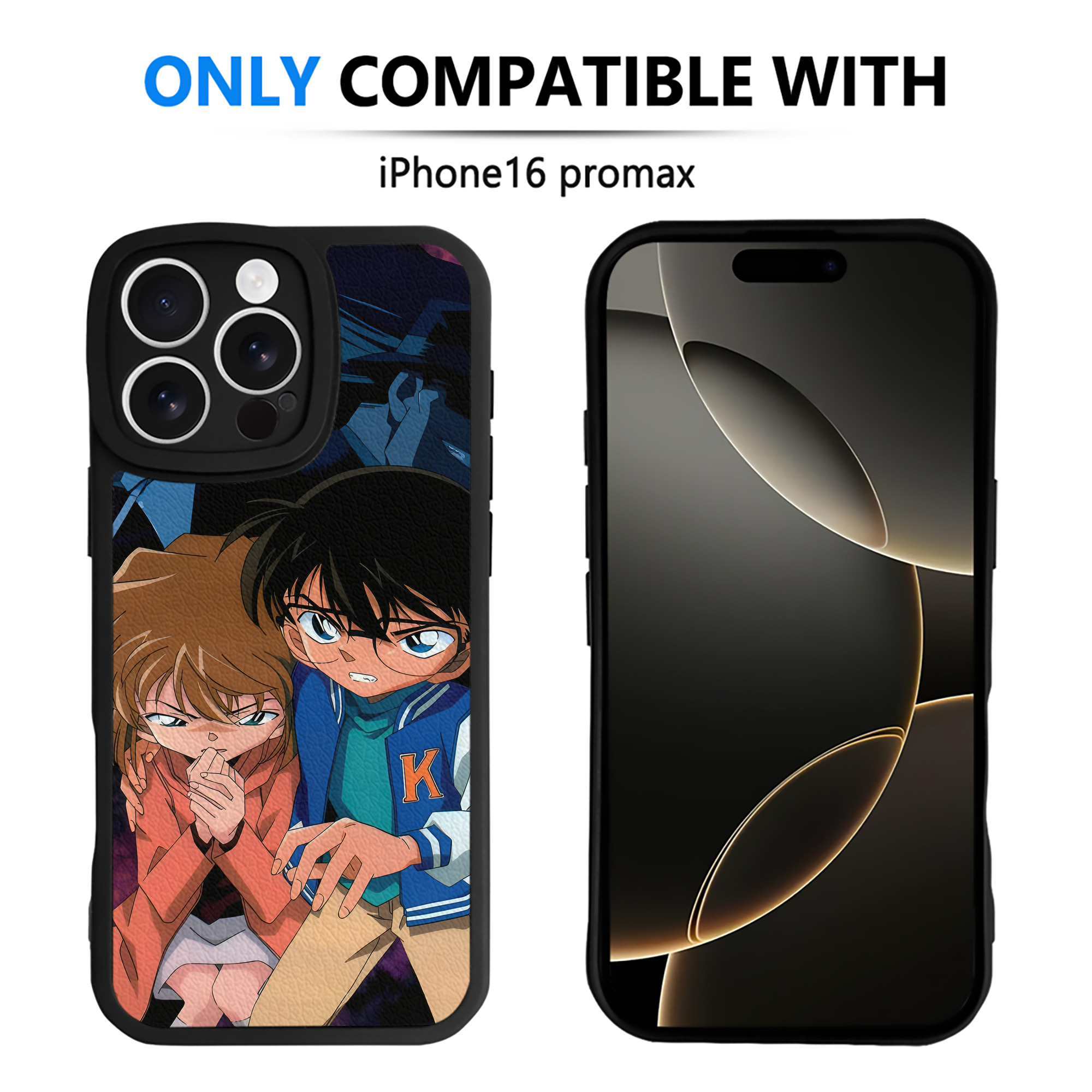 （画像用） 名探偵コナン Detective Conan 【iPhone 16シリーズ対応】シリコンスマホケース（レザー調） 材質：シリコン